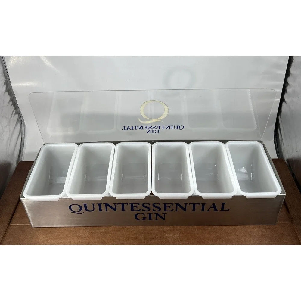Quintessential Gin Bar Garnish Tray 5 Compartment Bar Restaurant Organizer